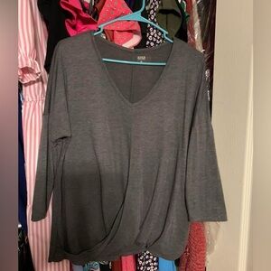 a.n.a Gray 3/4 Sleeve Blouse
